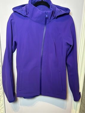 Athleta Glacier Hooded Softshell Athletic Jacket Purple Size S
